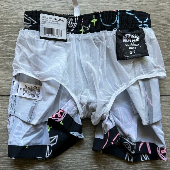 NWT CHUBBIES Star Wars The Rule Of Galaxy’s Swim Trunks for Kids Size 5T - Picture 10 of 12